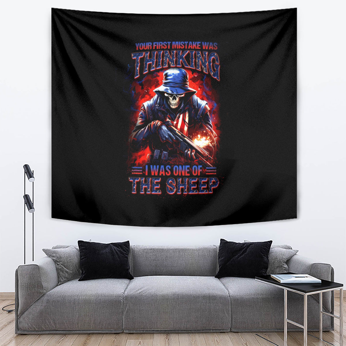 Soldier Skull Tapestry Your First Mistake Was Thinking I Was One Of The Sheep - Wonder Print Shop