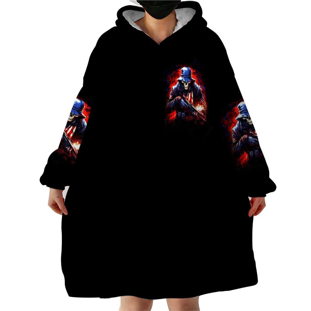 Soldier Skull Wearable Blanket Hoodie Your First Mistake Was Thinking I Was One Of The Sheep - Wonder Print Shop