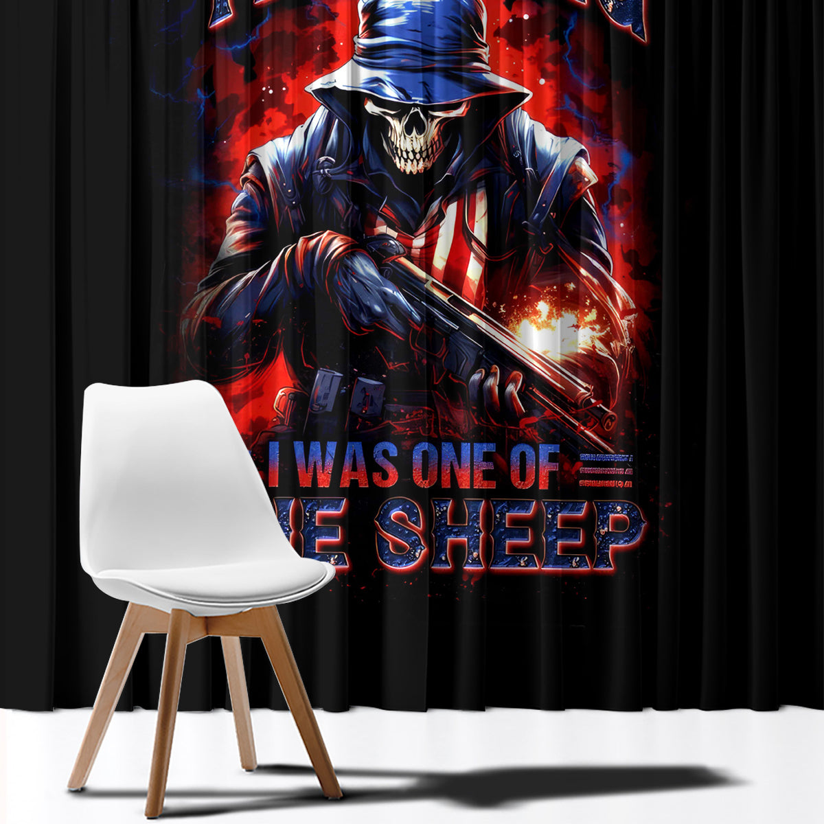 Soldier Skull Window Curtain Your First Mistake Was Thinking I Was One Of The Sheep - Wonder Print Shop