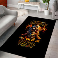 Fire Gun Skull Area Rug Your First Mistake Was Thinking I Was One Of The Sheep - Wonder Print Shop
