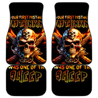 Fire Gun Skull Car Mats Your First Mistake Was Thinking I Was One Of The Sheep - Wonder Print Shop