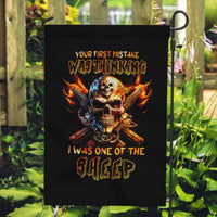 Fire Gun Skull Garden Flag Your First Mistake Was Thinking I Was One Of The Sheep - Wonder Print Shop