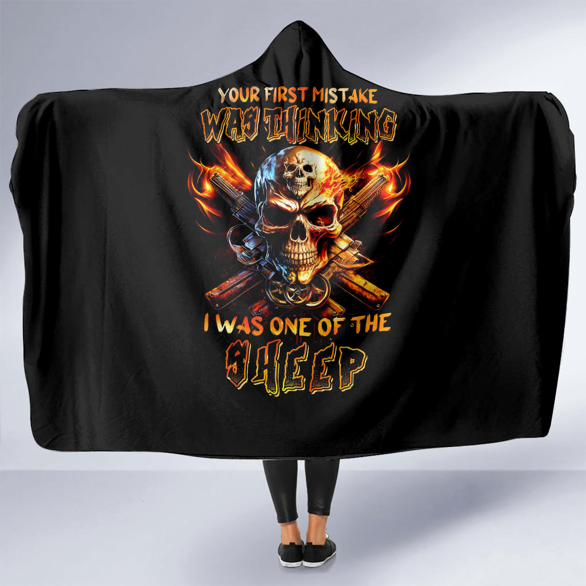 fire-gun-skull-hooded-blanket-your-first-mistake-was-thinking-i-was-one-of-the-sheep
