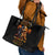 Fire Gun Skull Leather Tote Bag Your First Mistake Was Thinking I Was One Of The Sheep - Wonder Print Shop