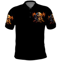 Fire Gun Skull Polo Shirt Your First Mistake Was Thinking I Was One Of The Sheep - Wonder Print Shop