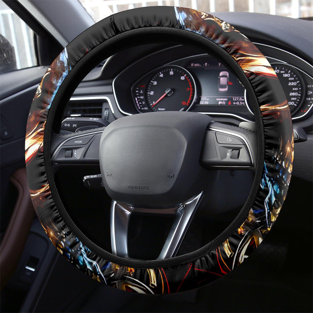 Fire Gun Skull Steering Wheel Cover Your First Mistake Was Thinking I Was One Of The Sheep - Wonder Print Shop