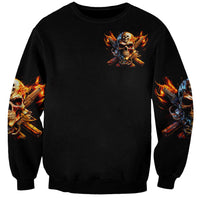 Fire Gun Skull Sweatshirt Your First Mistake Was Thinking I Was One Of The Sheep - Wonder Print Shop