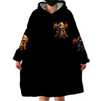 Fire Gun Skull Wearable Blanket Hoodie Your First Mistake Was Thinking I Was One Of The Sheep - Wonder Print Shop