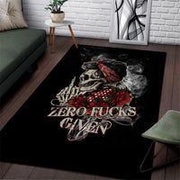 Girl Skull Area Rug Zero Fucking Given - Wonder Print Shop