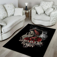 Girl Skull Area Rug Zero Fucking Given - Wonder Print Shop