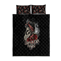 Girl Skull Quilt Bed Set Zero Fucking Given - Wonder Print Shop