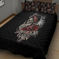 Girl Skull Quilt Bed Set Zero Fucking Given - Wonder Print Shop