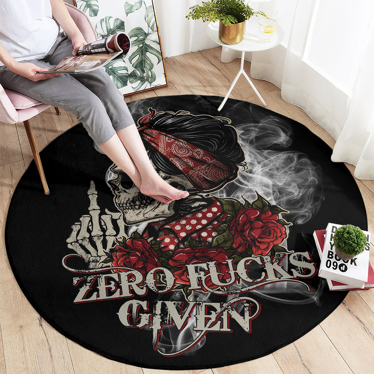 girl-skull-round-carpet-zero-fucking-given