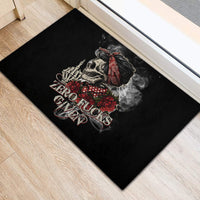 Girl Skull Rubber Doormat Zero Fucking Given - Wonder Print Shop