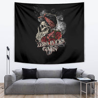Girl Skull Tapestry Zero Fucking Given - Wonder Print Shop