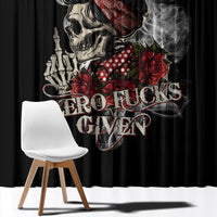 Girl Skull Window Curtain Zero Fucking Given - Wonder Print Shop