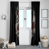 Girl Skull Window Curtain Zero Fucking Given - Wonder Print Shop