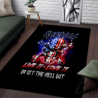 American Skull Area Rug American Live It Love It Or Get The Hell Out - Wonder Print Shop