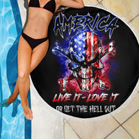 American Skull Beach Blanket American Live It Love It Or Get The Hell Out - Wonder Print Shop