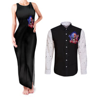American Skull Couples Matching Tank Maxi Dress and Long Sleeve Button Shirts American Live It Love It Or Get The Hell Out - Wonder Print Shop