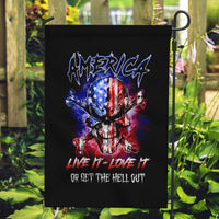 American Skull Garden Flag American Live It Love It Or Get The Hell Out - Wonder Print Shop