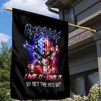 American Skull Garden Flag American Live It Love It Or Get The Hell Out - Wonder Print Shop