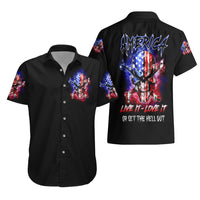 American Skull Hawaiian Shirt American Live It Love It Or Get The Hell Out - Wonder Print Shop