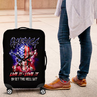 American Skull Luggage Cover American Live It Love It Or Get The Hell Out - Wonder Print Shop