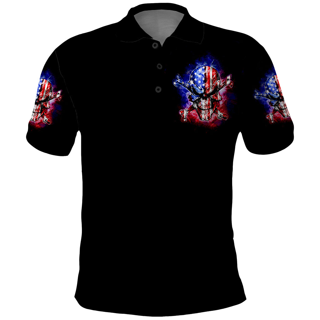 American Skull Polo Shirt American Live It Love It Or Get The Hell Out - Wonder Print Shop