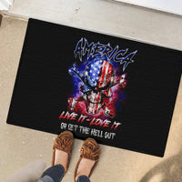 American Skull Rubber Doormat American Live It Love It Or Get The Hell Out - Wonder Print Shop