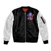 American Skull Sleeve Zip Bomber Jacket American Live It Love It Or Get The Hell Out - Wonder Print Shop