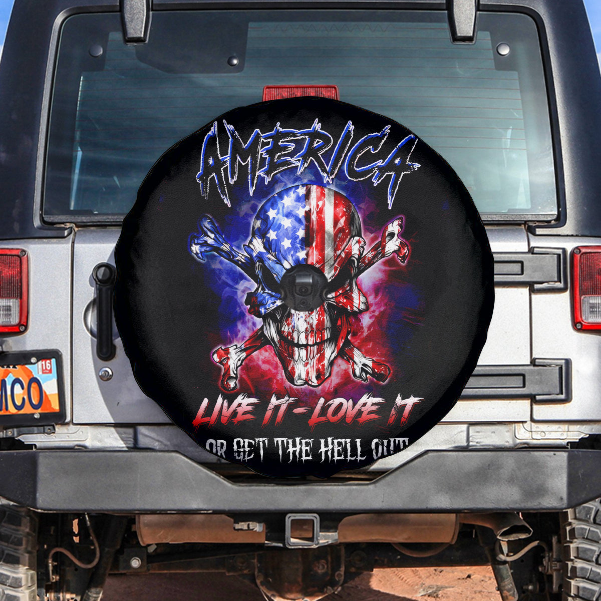 American Skull Spare Tire Cover American Live It Love It Or Get The Hell Out - Wonder Print Shop
