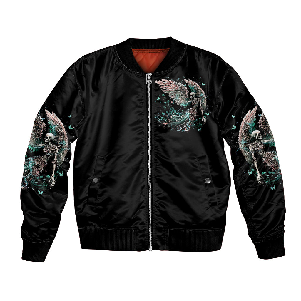 Angel Skull Bomber Jacket She Whispered Back Iam The Storm - Wonder Print Shop
