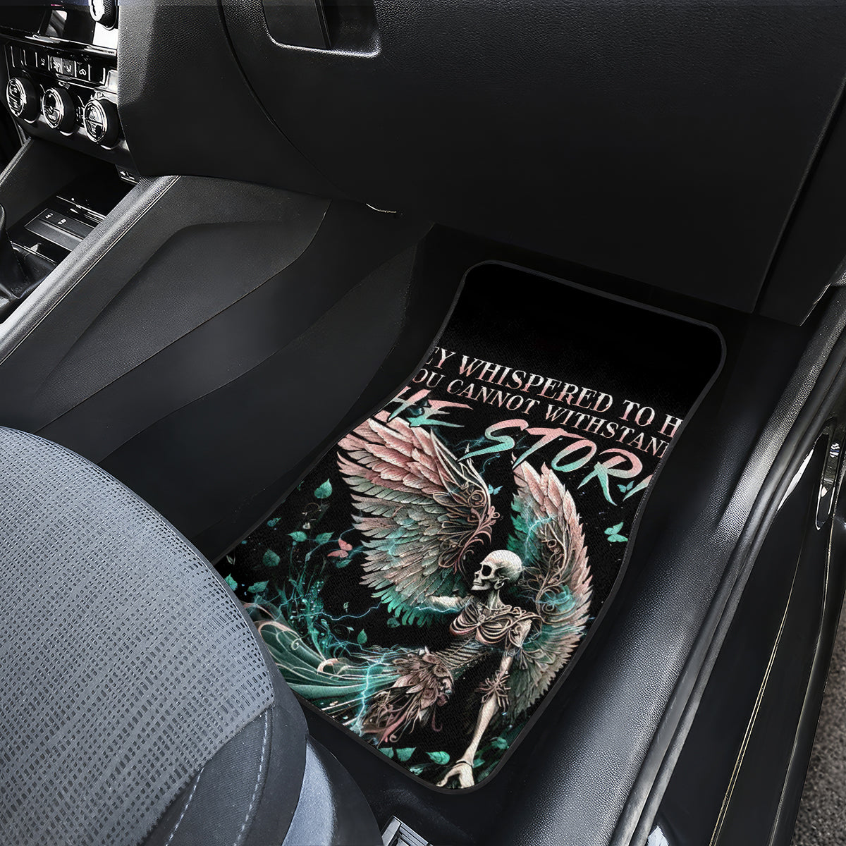 Angel Skull Car Mats She Whispered Back Iam The Storm - Wonder Print Shop