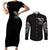 Angel Skull Couples Matching Short Sleeve Bodycon Dress and Long Sleeve Button Shirts She Whispered Back Iam The Storm - Wonder Print Shop