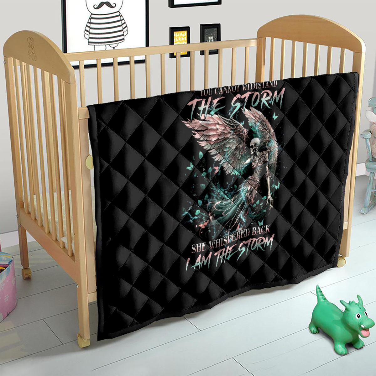 Angel Skull Quilt She Whispered Back Iam The Storm - Wonder Print Shop