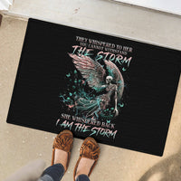 Angel Skull Rubber Doormat She Whispered Back Iam The Storm - Wonder Print Shop