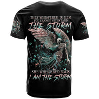 Angel Skull T Shirt She Whispered Back Iam The Storm - Wonder Print Shop