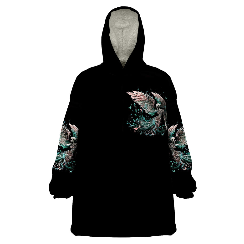 Angel Skull Wearable Blanket Hoodie She Whispered Back Iam The Storm - Wonder Print Shop