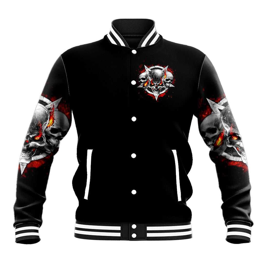 Satan Skull Baseball Jacket Become The Monster And Show Your True Smile - Wonder Print Shop