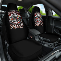 Satan Skull Car Seat Cover Become The Monster And Show Your True Smile - Wonder Print Shop
