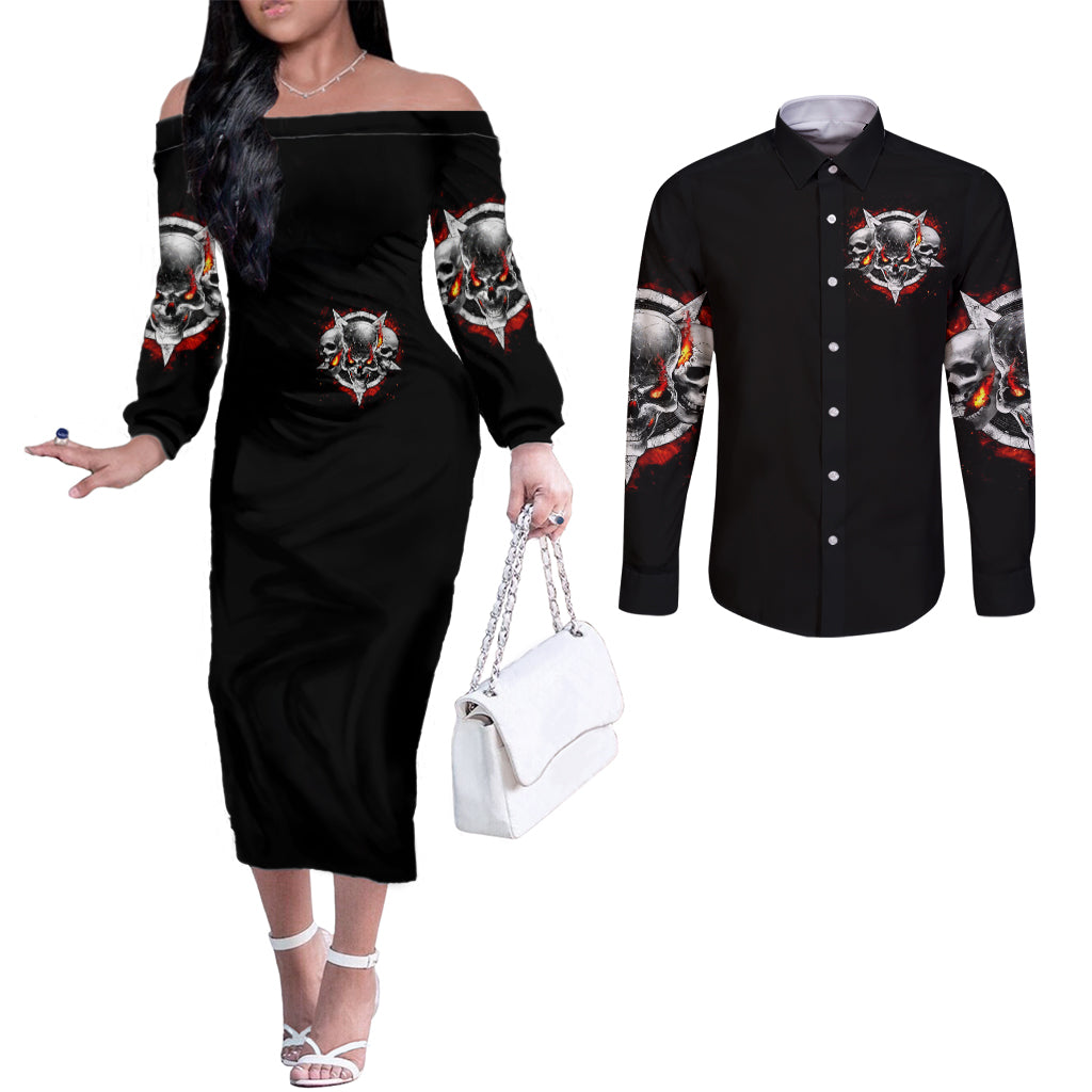 satan-skull-couples-matching-off-the-shoulder-long-sleeve-dress-and-long-sleeve-button-shirts-become-the-monster-and-show-your-true-smile