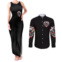 Satan Skull Couples Matching Tank Maxi Dress and Long Sleeve Button Shirts Become The Monster And Show Your True Smile - Wonder Print Shop