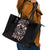 Satan Skull Leather Tote Bag Become The Monster And Show Your True Smile - Wonder Print Shop