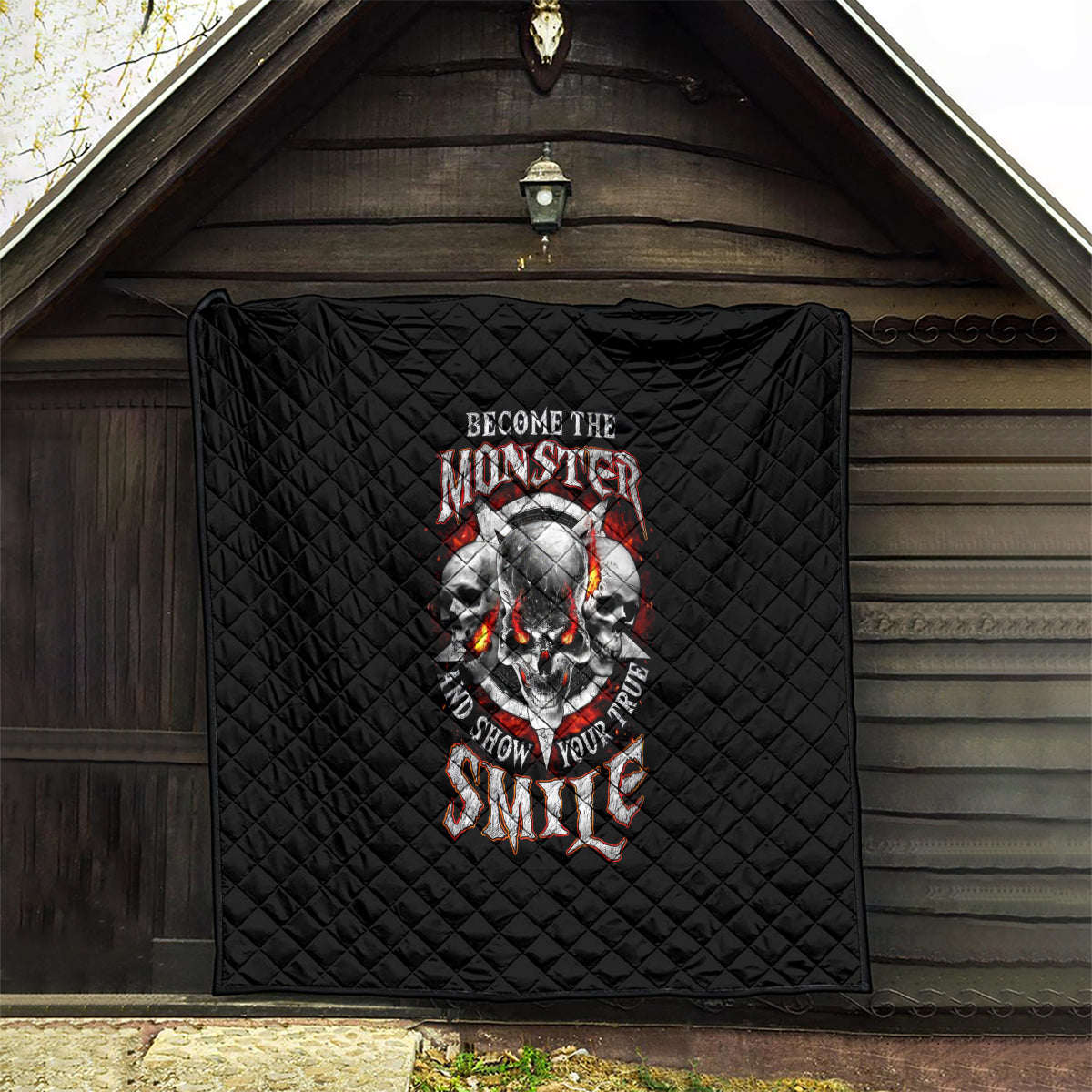 Satan Skull Quilt Become The Monster And Show Your True Smile - Wonder Print Shop