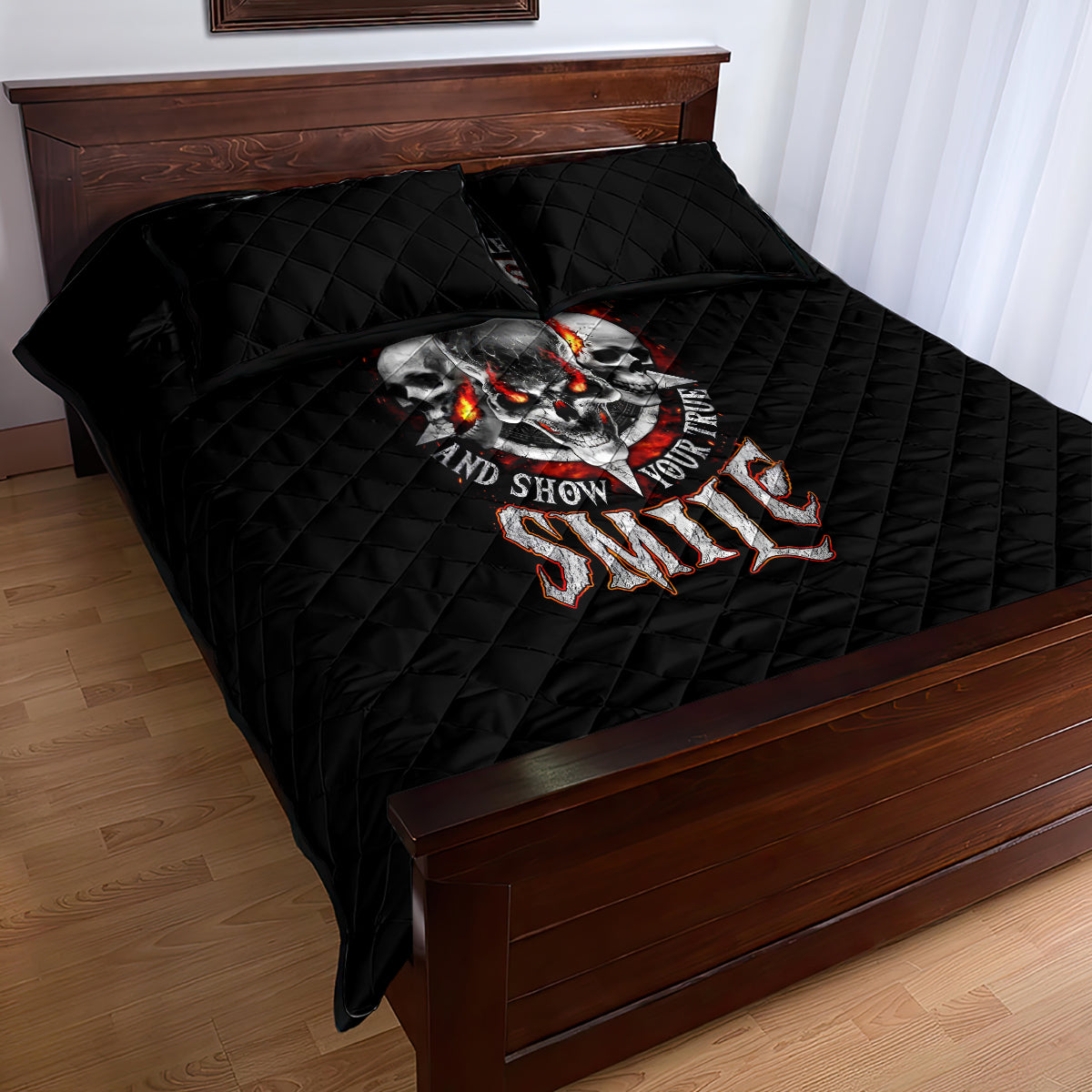 Satan Skull Quilt Bed Set Become The Monster And Show Your True Smile - Wonder Print Shop