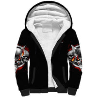 Satan Skull Sherpa Hoodie Become The Monster And Show Your True Smile - Wonder Print Shop