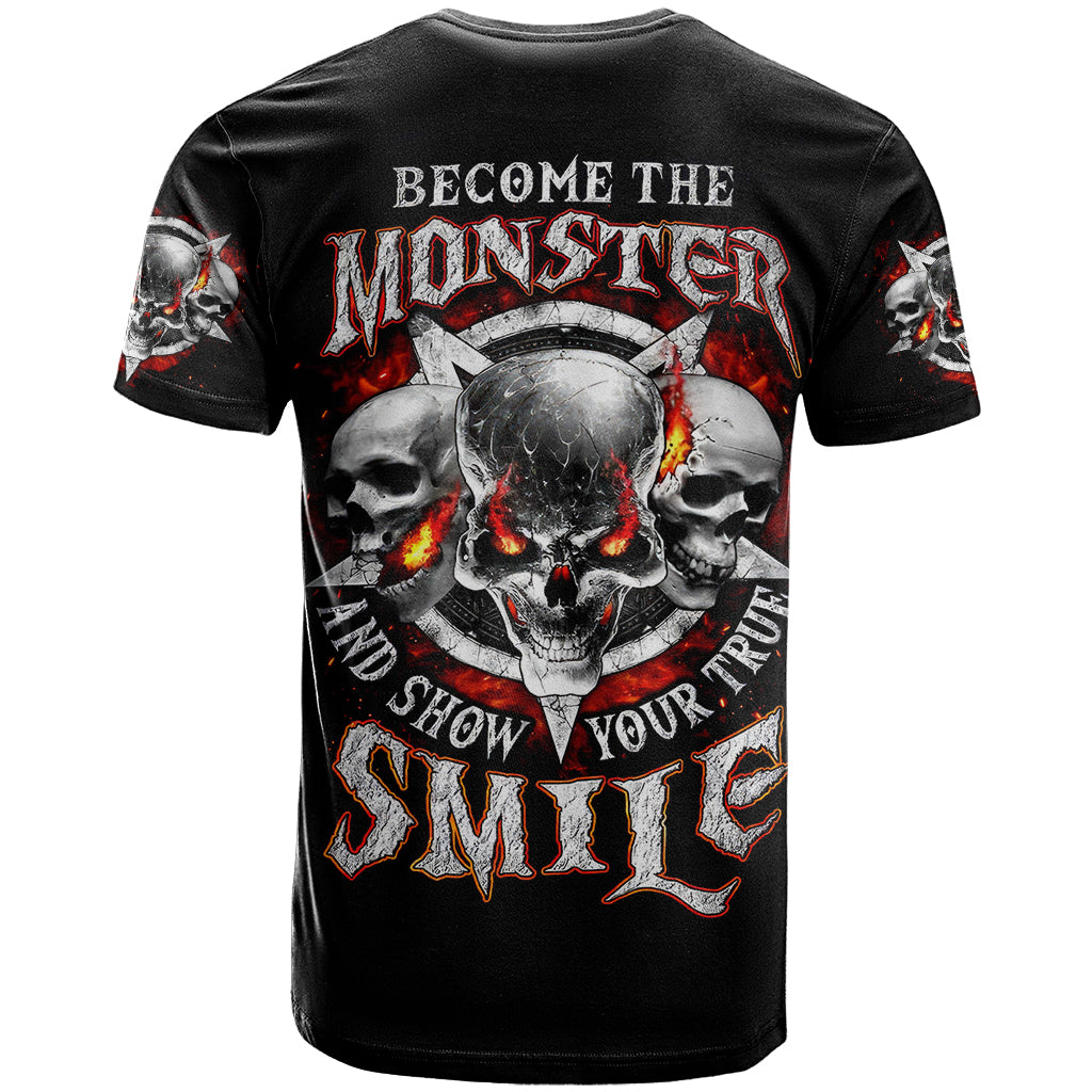 Satan Skull T Shirt Become The Monster And Show Your True Smile - Wonder Print Shop