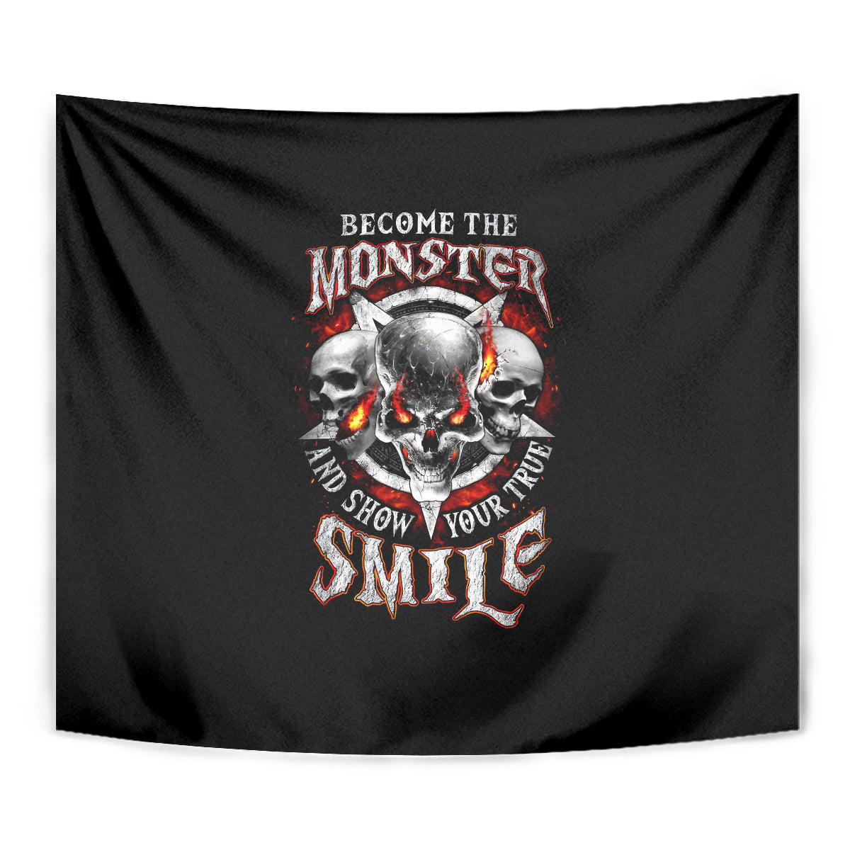 Satan Skull Tapestry Become The Monster And Show Your True Smile - Wonder Print Shop