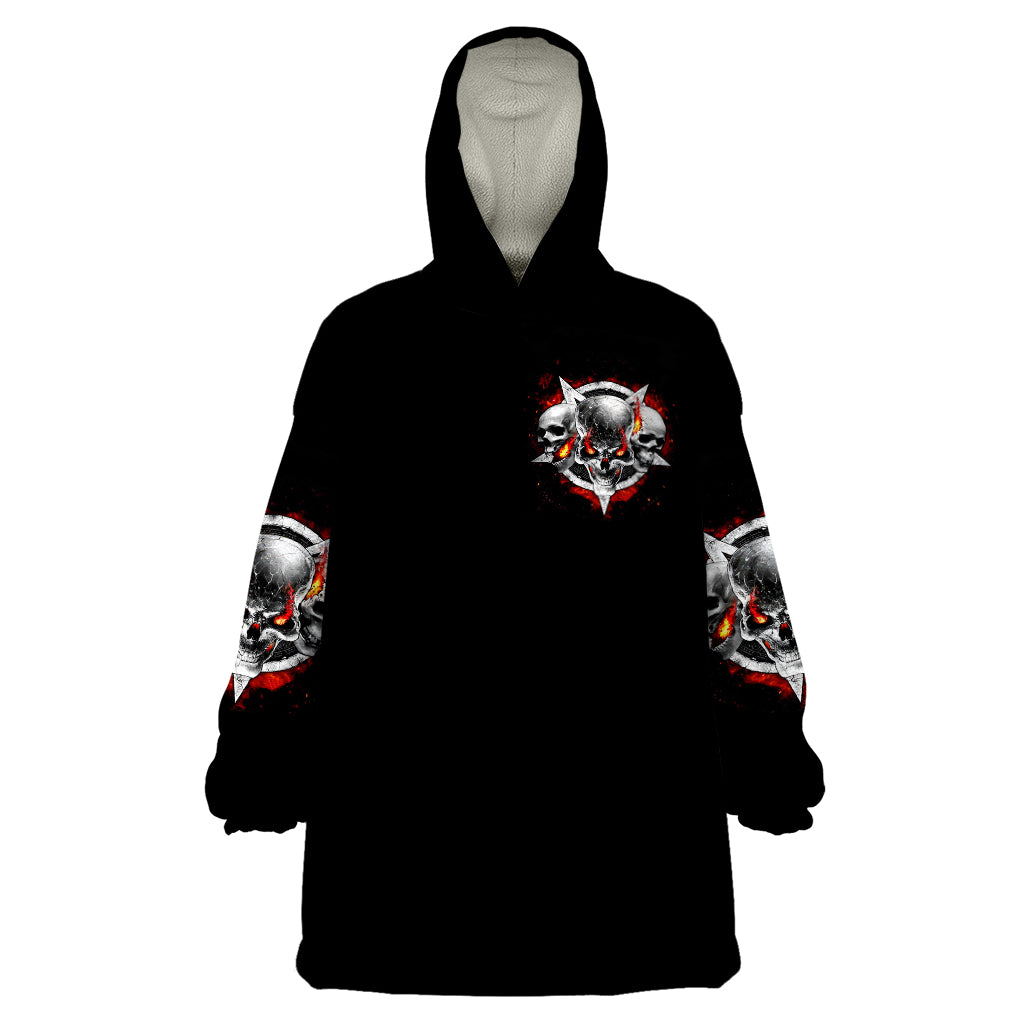 Satan Skull Wearable Blanket Hoodie Become The Monster And Show Your True Smile - Wonder Print Shop